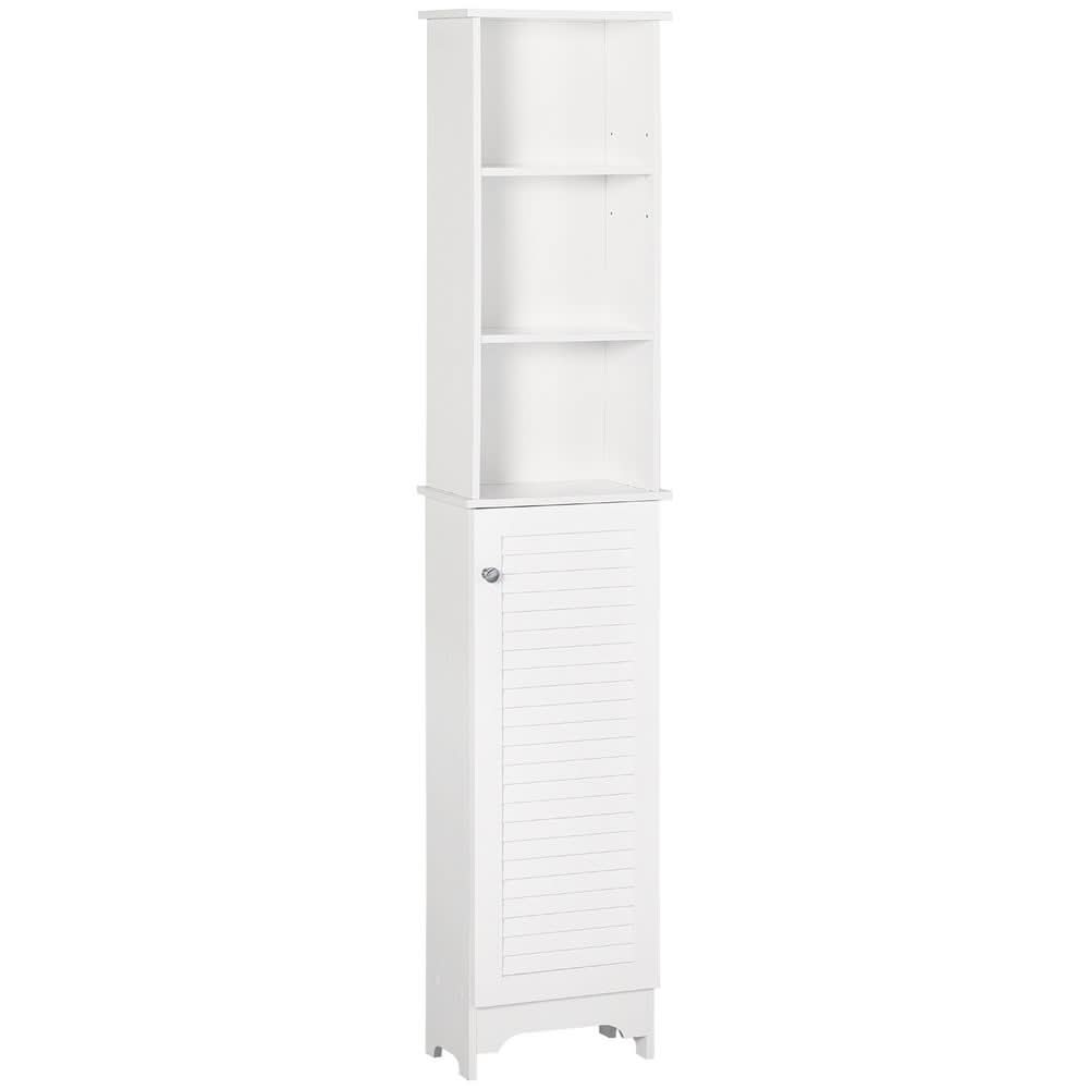 MDF 6-Tier Tall Bathroom Storage Cabinet White