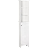 MDF 6-Tier Tall Bathroom Storage Cabinet White