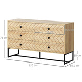 6 Drawers Storage Unit Hallway Bedroom Living Room Cabinet Zig Zag Design