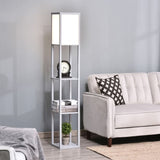 4-Tier Floor Lamp, Floor Light with Storage Shelf, Grey 3-Tier