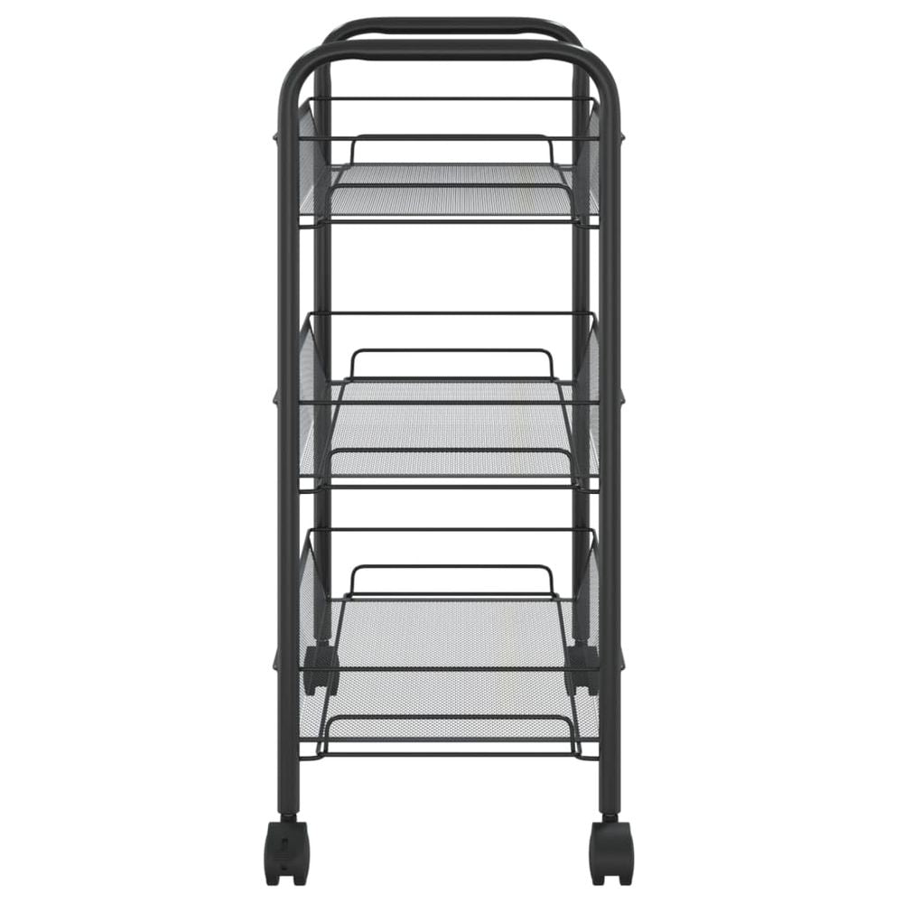 3 - 5 Tier Kitchen Trolley Black, White & Grey 46x26x64 cm to 46 x 26 x 105 cm Iron