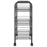 3 - 5 Tier Kitchen Trolley Black, White & Grey 46x26x64 cm to 46 x 26 x 105 cm Iron