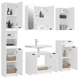 5 Piece Bathroom Cabinet Set White Engineered Wood