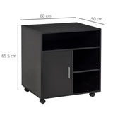 Multi-Storage Printer Unit Office Organisation w/ 5 Compartments Black