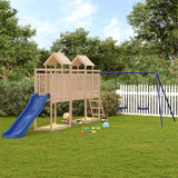 Playhouse with Slide Swings Solid Wood Pine