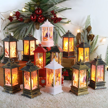 Christmas Candelabra Lamps Table Lamps Night Lights  Santa Claus Decorations   Christmas Desktop Decorations