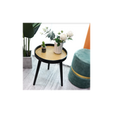 Cane Black Round Side Table