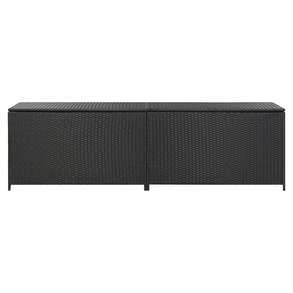 Garden Storage Box Poly Rattan 200x50x60 cm Black