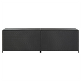 Garden Storage Box Poly Rattan 200x50x60 cm Black