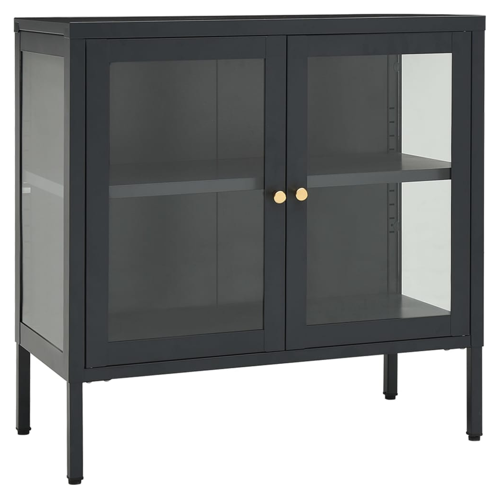 Sideboard Anthracite 70x35x70 cm Steel and Glass