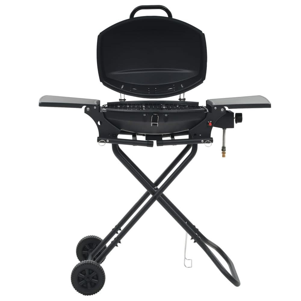 Portable Gas BBQ Grill with Cooking Zone Black