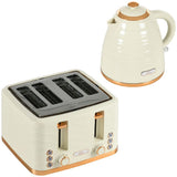 Kettle and Toaster Set 1.7L Rapid Boil Kettle & 4 Slice Toaster Beige