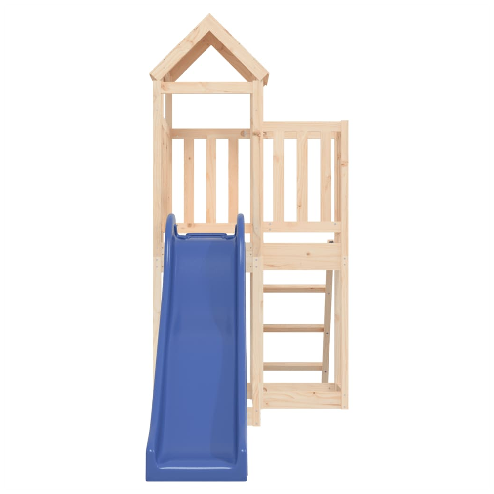 Playhouse with Slide Solid Wood Pine