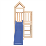 Playhouse with Slide Solid Wood Pine