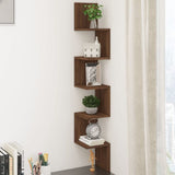 Wall Corner Shelf Smoked Oak 20x20x127.5 cm Engineered Wood