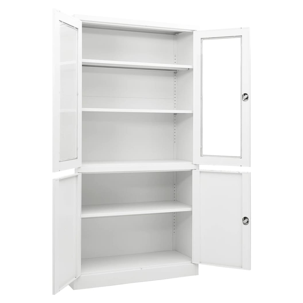 Office Cabinet White 90x40x180 cm Steel