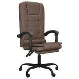 Massage Reclining Office Chair Brown Faux Leather