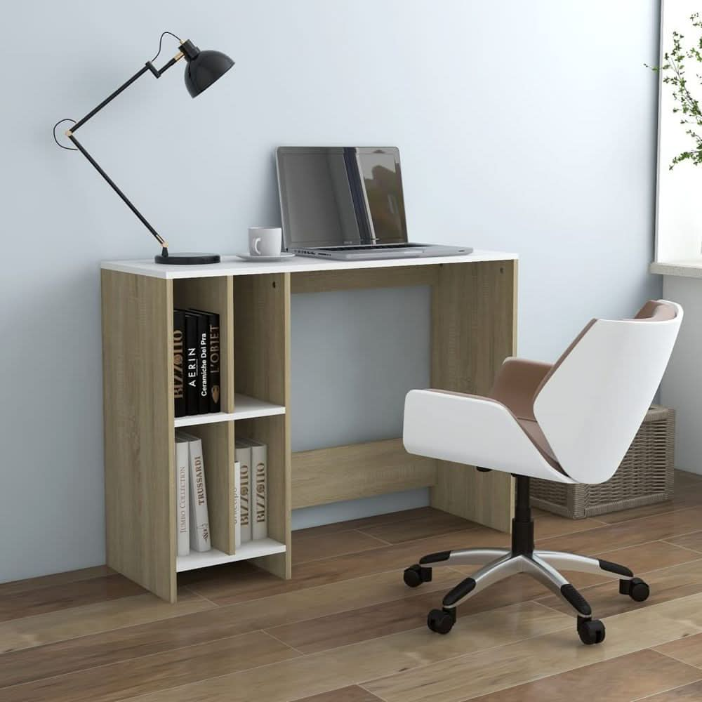 Notebook Desk White 102.5x35x75 cm Engineered Wood