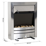 LED Flame Electric Fire Place-Stainless Steel 2KW Pebble Burning Effect Indoor