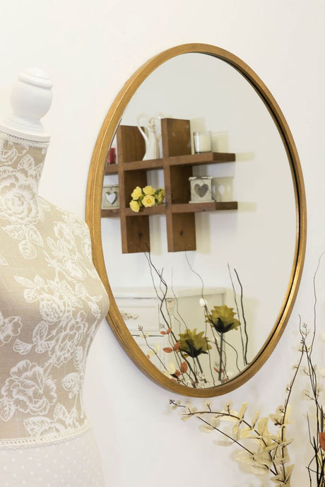 Rowan Elegant Modern Bevelled Round Mirror