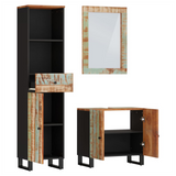 3 Piece Bathroom Furniture Set Solid Wood Reclaimed