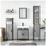 4 Piece Bathroom Furniture Set Grey Sonoma Engineered Wood