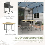 Outsunny Rattan Dining Sets, Cube Garden Furniture w/ Space-saving Design, Grey