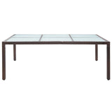 Outdoor Dining Table Brown 200x150x74 cm Poly Rattan