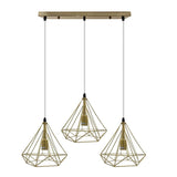 Gold Vintage Industrial E27 Ceiling Hanging Light Cage Shade Loft Style Metal Ceiling Pendant Lamp