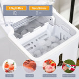 12kg Ice Maker Machine Counter Top Home Drink Equipment w/ Basket White