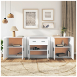 Sideboards 3 pcs White Engineered Wood