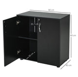 2-Tier Locking Office Storage Cabinet File Organisation w/ 2 Keys Black