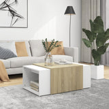 3 Piece Nesting Coffee Table Set  White 60x60x38 cm Engineered Wood