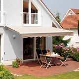 Manual Retractable Sun Shade Patio Awning Outdoor Deck Canopy Shelter, 2.5mx2m