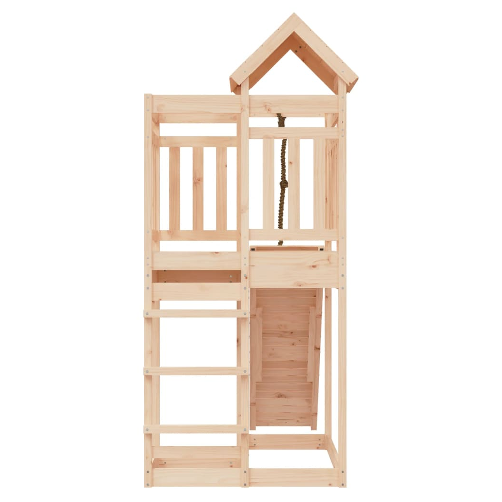 Playhouse with Climbing Wall Solid Wood Pine