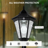 1.9M Garden Lamp Post Light, Outdoor LED Solar Powered Black