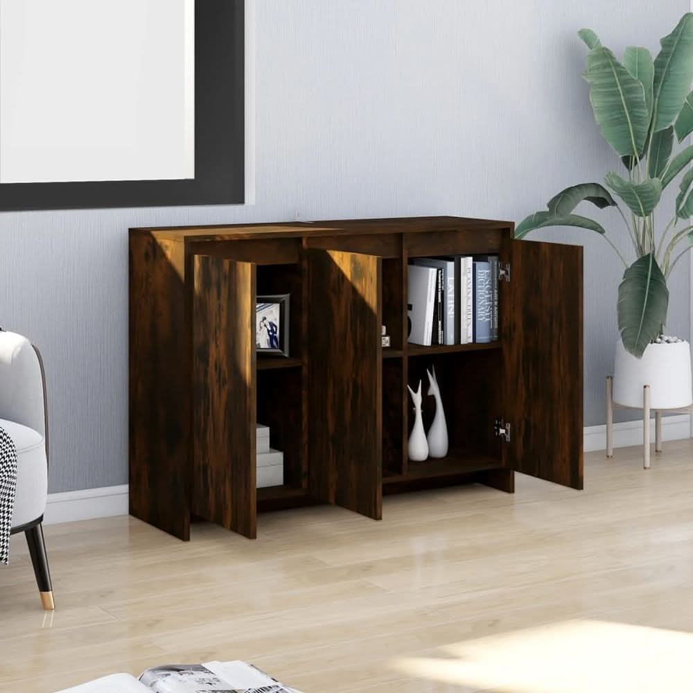 Sideboard Smoked Oak 102x33x75 cm Engineered Wood