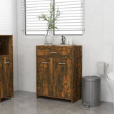 Bathroom Cabinet Smoked Oak 60x33x80 cm Engineered Wood