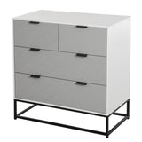 Chest of Drawers with Metal Handles Freestanding Dresser Modern Wooden