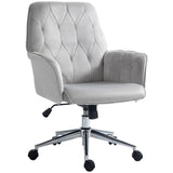 Vinsetto Swivel Computer Chair w/ Arm Modern Style Tufted Home Office Light Grey