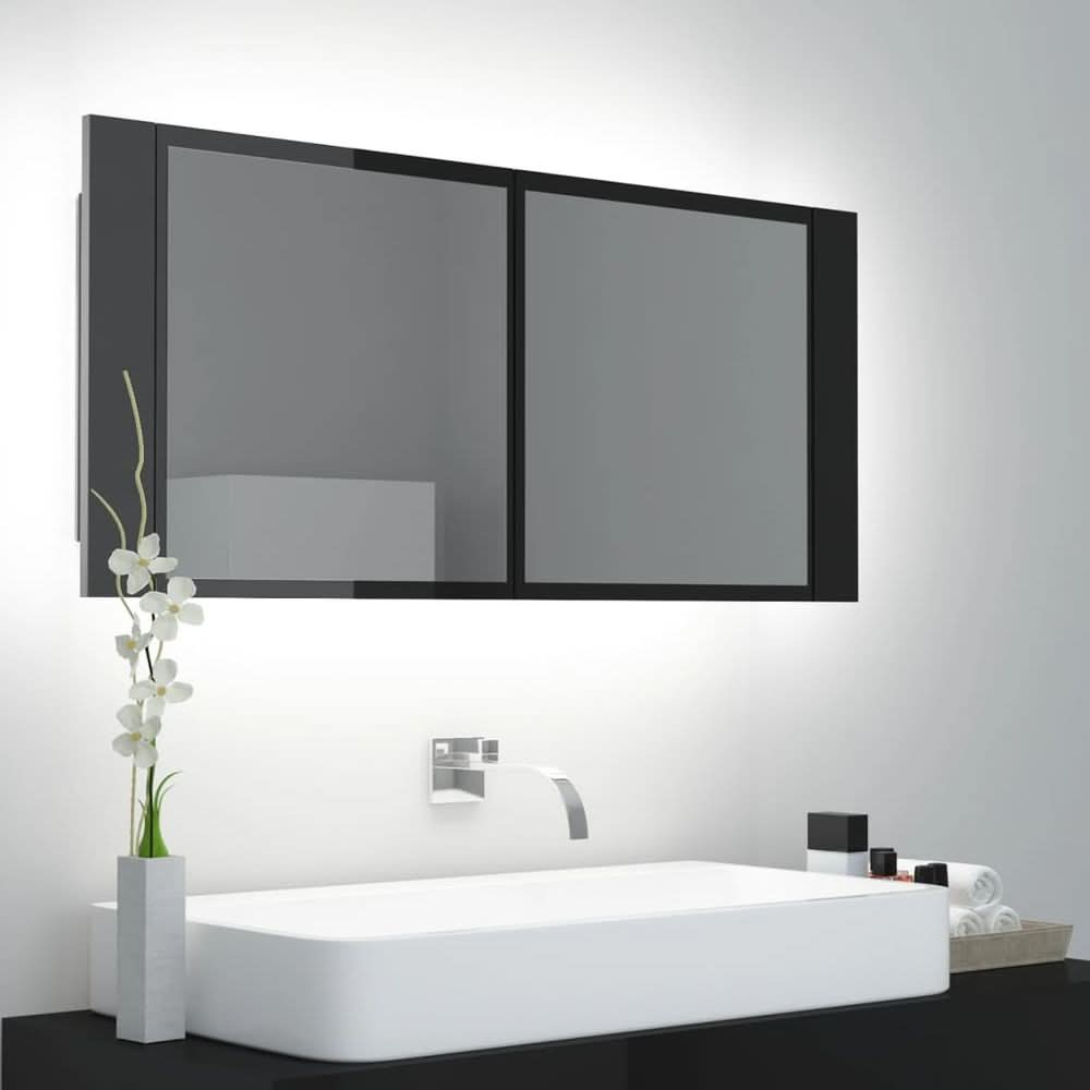 LED Bathroom Mirror Cabinet White 100x12x45 cm Acrylic