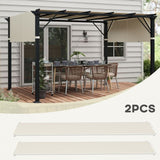 2Pcs Pergola Replacement Canopy, 4.9 x 1.2m, UV Protection, White Fabric only, no frame included