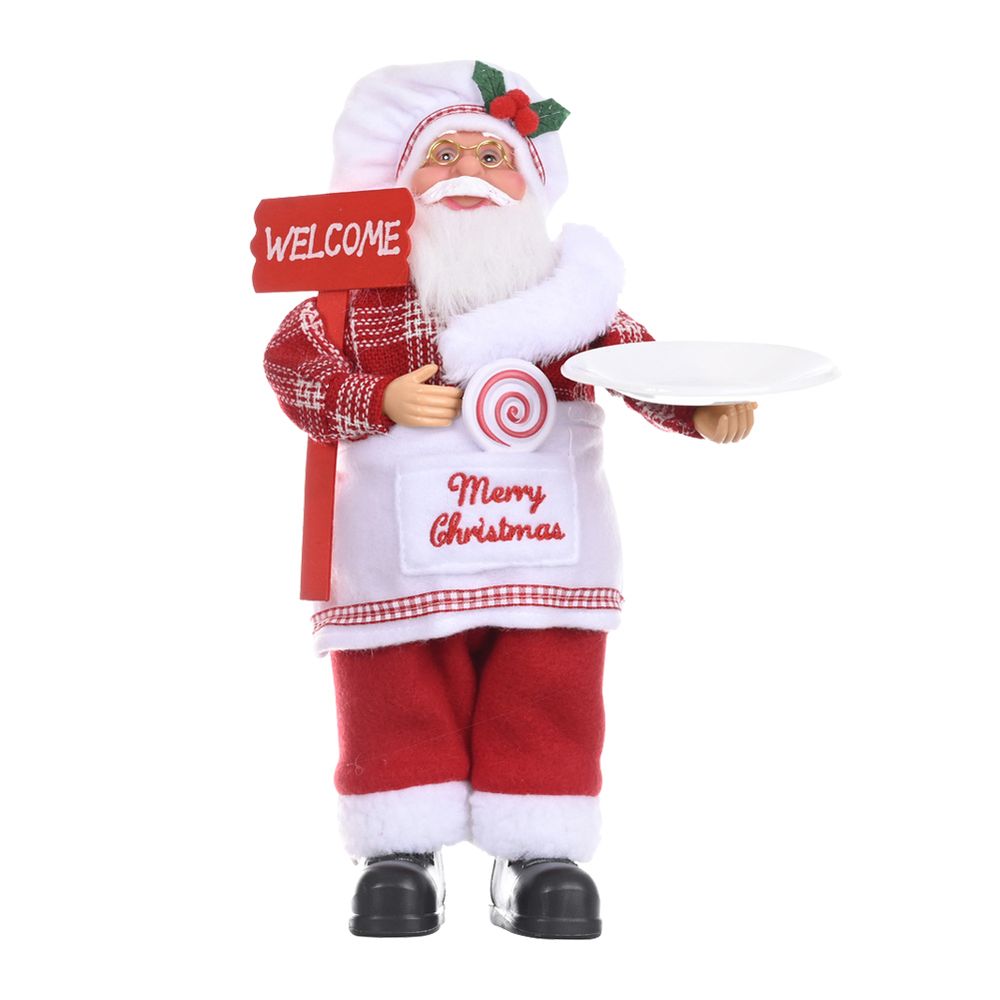 2024 Christmas Santa Claus Toy With Gift Bag Stand Santa Claus Decor Resin Mini Holding Presents Home Navidad Party Ornaments