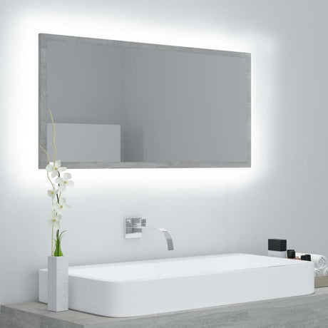 LED Bathroom Mirror White 90x8.5x37 cm Acrylic