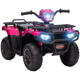 12V Electric Quad Bike for Kids w/ LED Headlights, Music - Pink