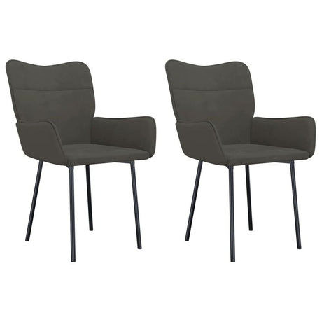 Dining Chairs 2 pcs Dark Grey Velvet