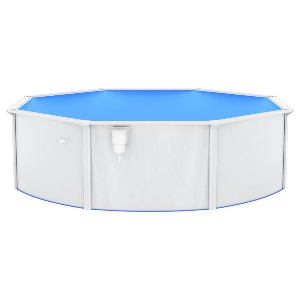 Swimming Pool with Steel Wall Round 460x120 cm White