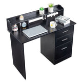 Particleboard Paste Triamine Desktop Storage Layer Three Drawers Computer Desk Black Wood Grain