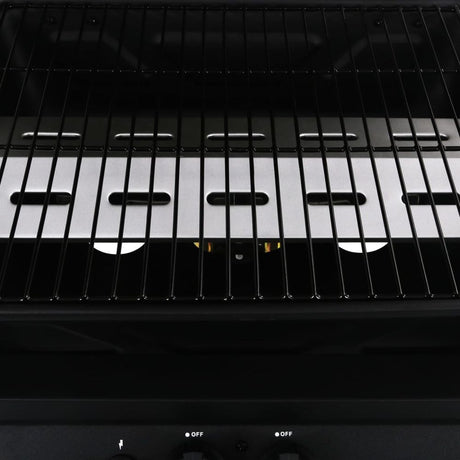 Gas BBQ Grill with 3-layer Side Table Black