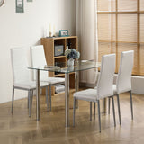 110CM Clear Colour Dining Table Set